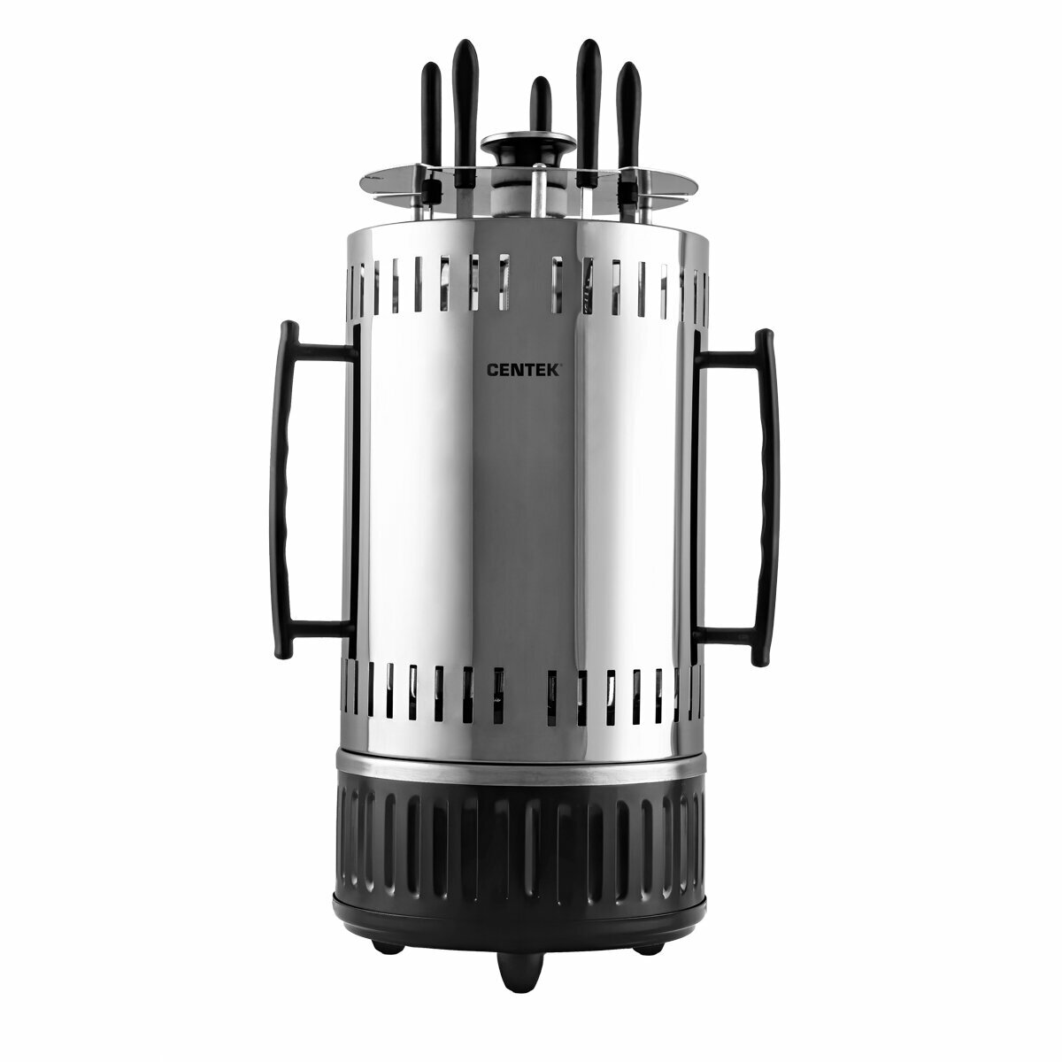 Электрошашлычница Centek CT-1461 -1000Вт, нагреватель из стали, Кнопка Вкл/выкл, вращ 12раз/мин