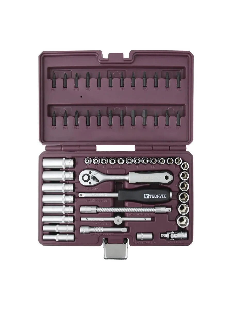 Набор головок 1/4" 57 предметов THORVIK