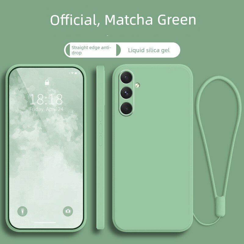 Чехол-накладка для телефона Galaxy A55 с матовым зеленым цветом, однотонный, подходит для Samsung Galaxy A55
