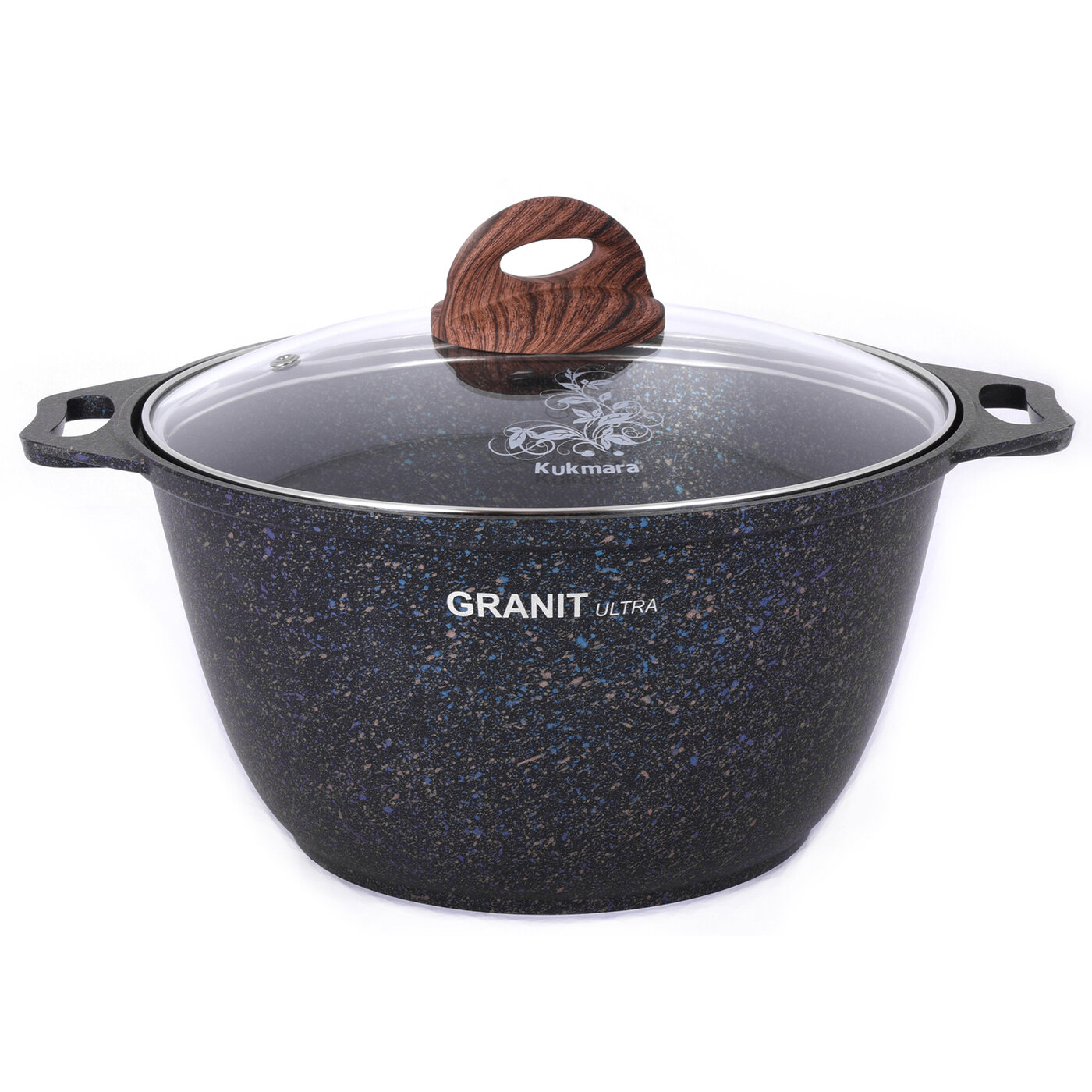 Кастрюля 4л Kukmara Кукмара стеклянная крышка антипригарное покрытие Granit ultra цвет blue кгг42а