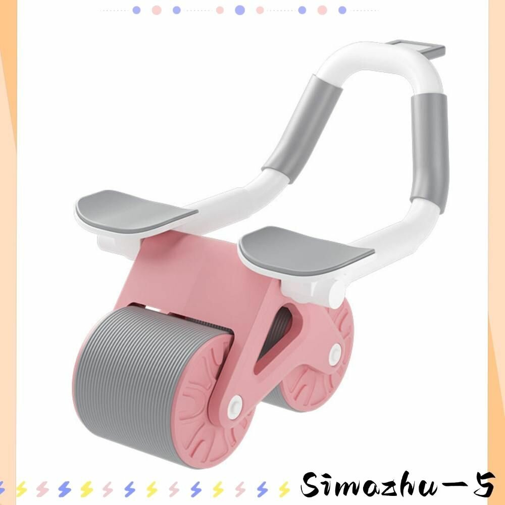 Double Round Abdominal Wheel, многофункциональное оборудование для фитнеса с регулируемой ручкой для мужчин и женщин Розовый с таймером