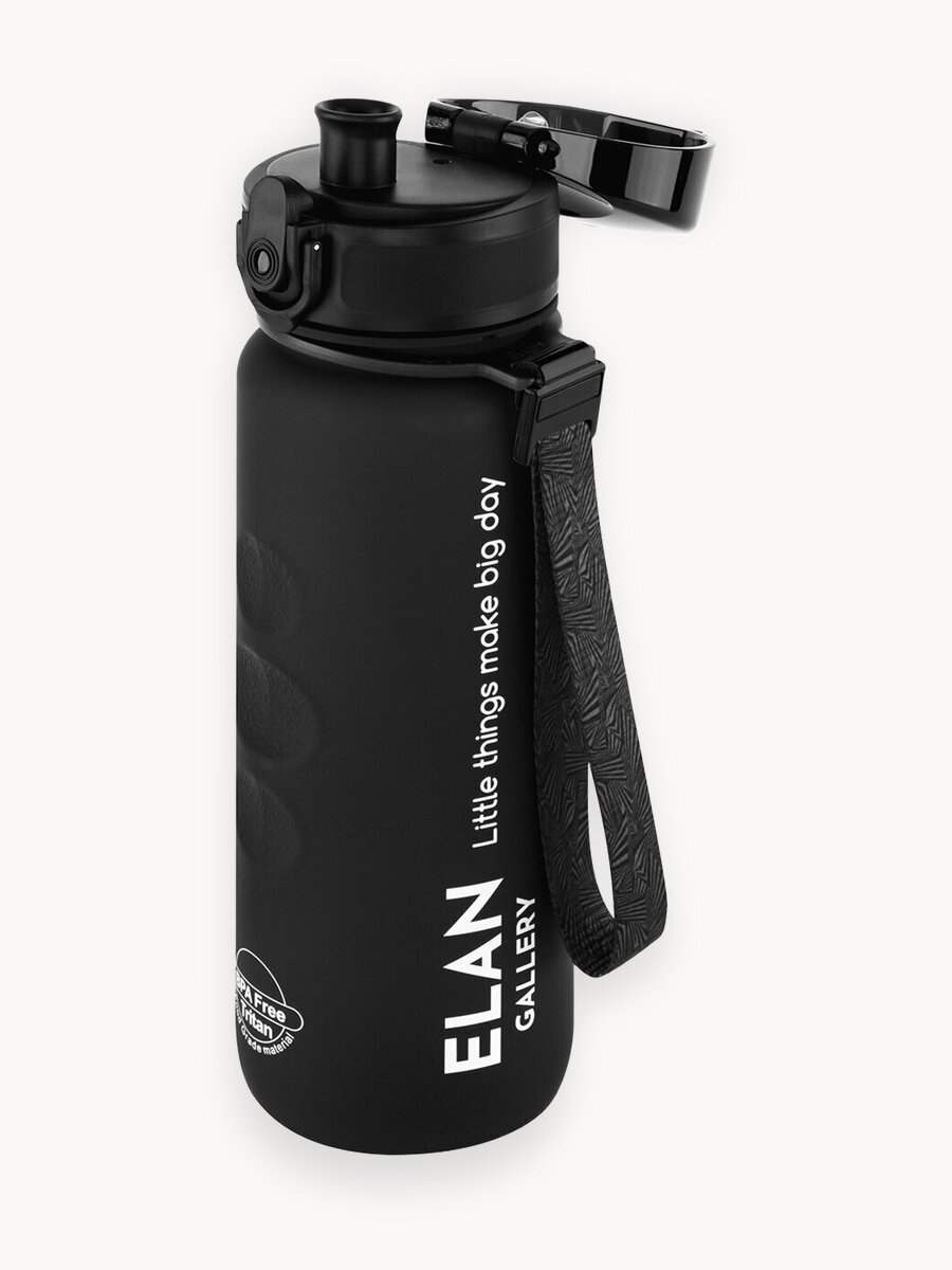 Бутылка для воды спортивная, для холодных и горячих напитков 500 мл 6,5х6,5х23 см Elan Gallery Style Matte, черная