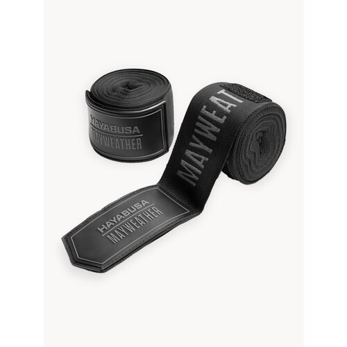 Бинты боксерские HAYABUSA Mayweather 180 Deluxe Hand Wraps 4,5м, черно-серебристые