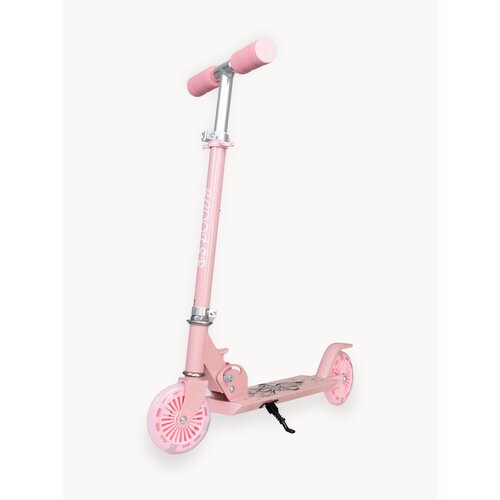 Самокат детский двухколесный со светящимися колесами для девочки от 3 лет складной