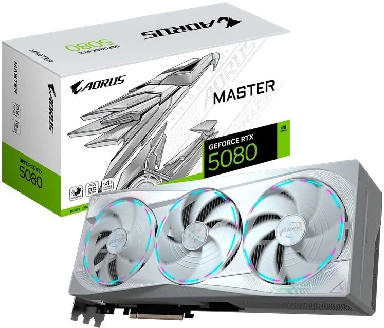 Видеокарта GIGABYTE GeForce RTX 5080 GV-N5080AORUSM ICE-16GD, 16 ГБ