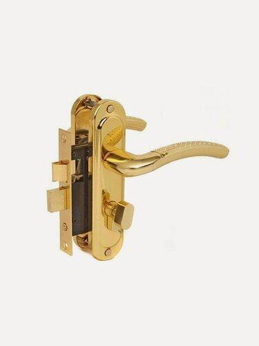 Изображение товара Замок врезной Avers 0827/60-C-G, 17214, цилиндровый с ручкой, золотой, межосевое расстояние 50 мм, 5 ключей в комплекте
