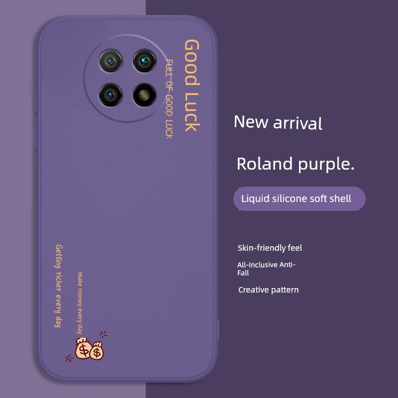 Чехол для Redmi Note 9 5G из силикона с рисунком Удача, защитный чехол в оттенке королевской фиолетовой