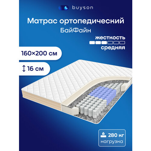 фото Матрас buyson buyfine, независимые пружины, 160х200 см