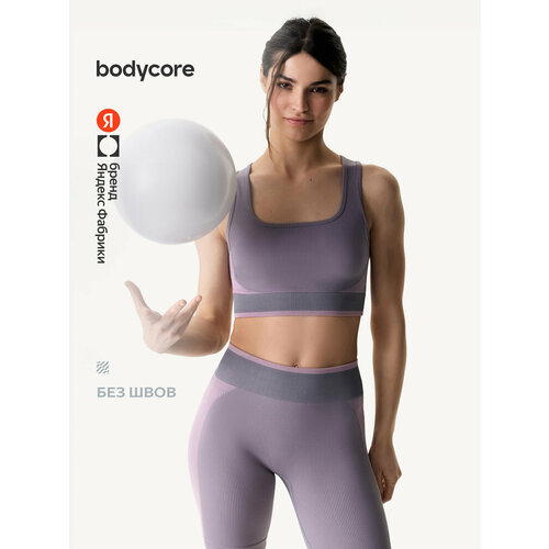 фото Топ спортивный bodycore бесшовный, размер l, серый