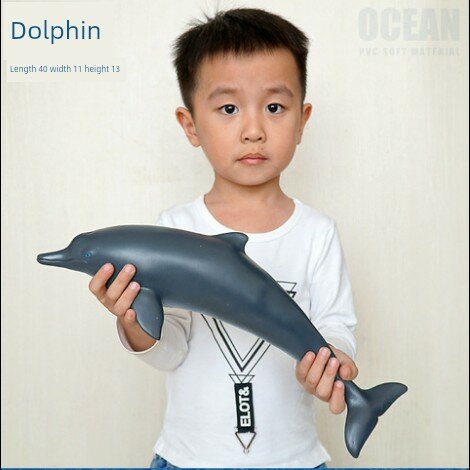 Крупная мягкая резиновая игрушка-дельфин для детей, образовательная модель морского животного, безопасный нетоксичный