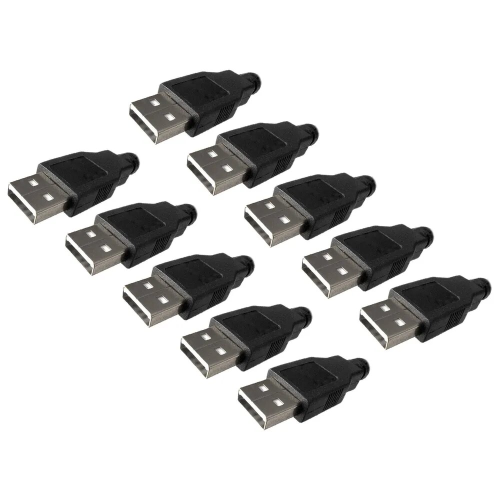 10ШТ Разъем USB 2.0 A Типа Мужской 4Pin Сварочная линия с пластиковым корпусом