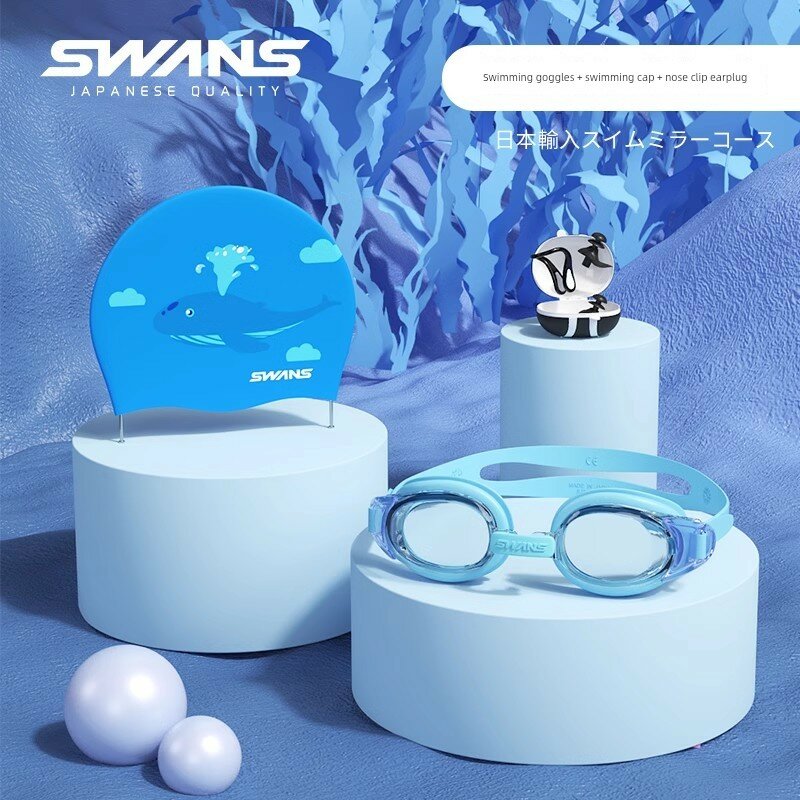Детские очки для плавания Swans, профессиональные водонепроницаемые и противотуманные очки для плавания и дайвинга