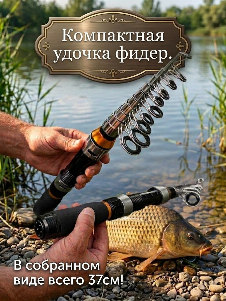 Фидер для рыбалки удочка для путешествий телескопическая 230 см короткий компактный