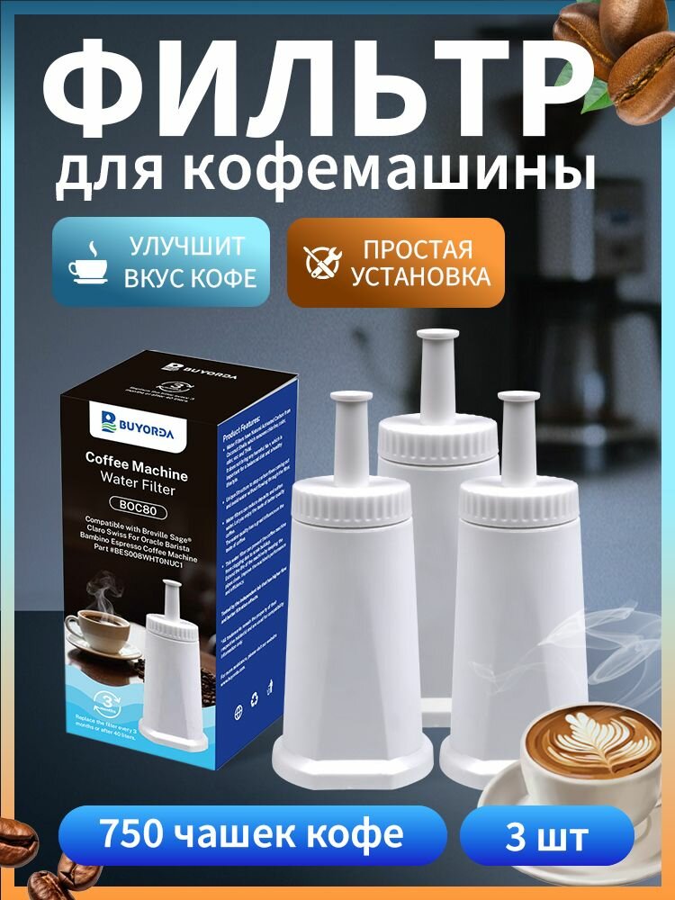 Защитный фильтр воды для кофемашин Breville Barista/Oracle & Sage Claro Swiss, против накипи, универсальный под BES880-878-990 защита от накипи универсальный для кофемашин BES880-878-990