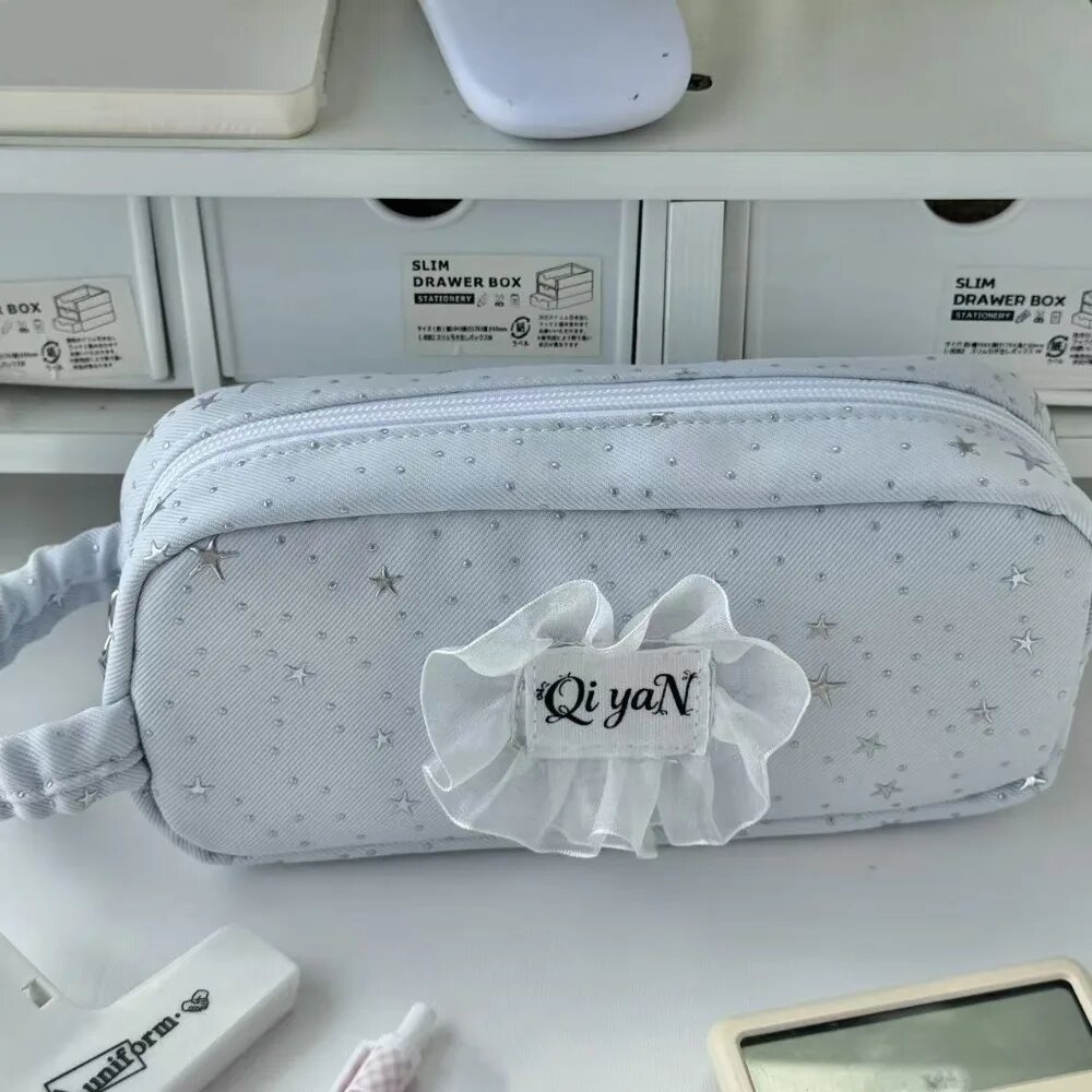 Пенал для канцелярии Pencil Bag Белый, Blue