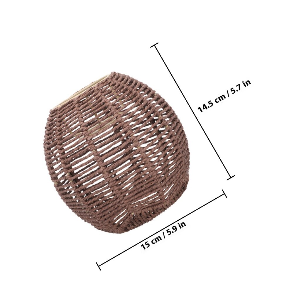 2 Штуки Пendent Lampshade Винтажный Дизайн Коричневый Размер 15X15X14.5Cm