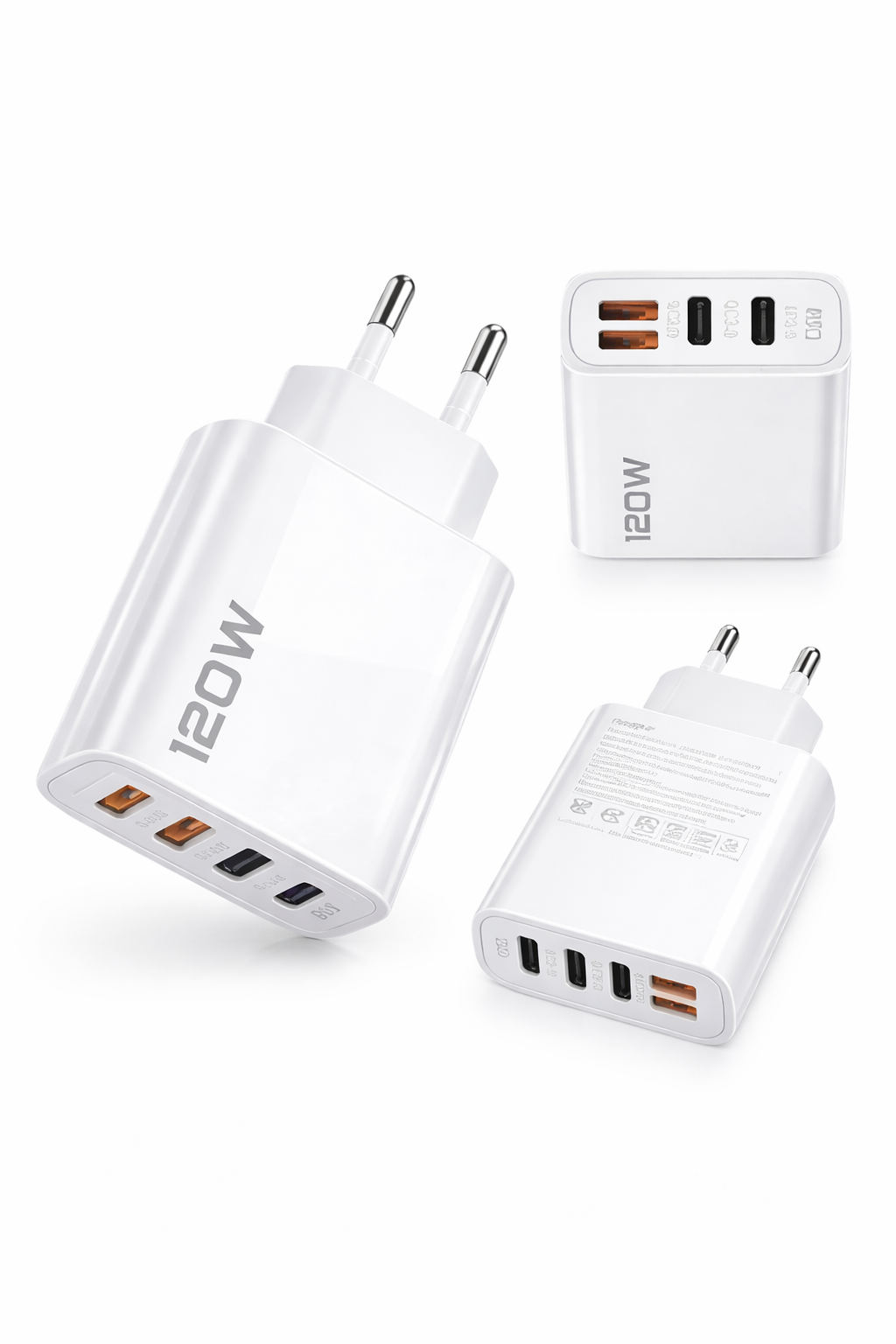 Зарядное устройство, универсальное, 5V, 65-120 Вт, USB, 2 Type-C — фото 1