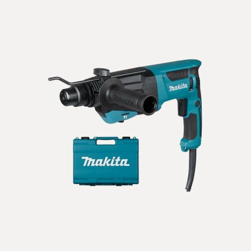 Изображение товара Перфоратор Makita HR2670 800 Вт, 3 режима, сила удара 3 Дж, хвостовик sds-plus, кейс, вес 2.9 кг, максимальное сверление