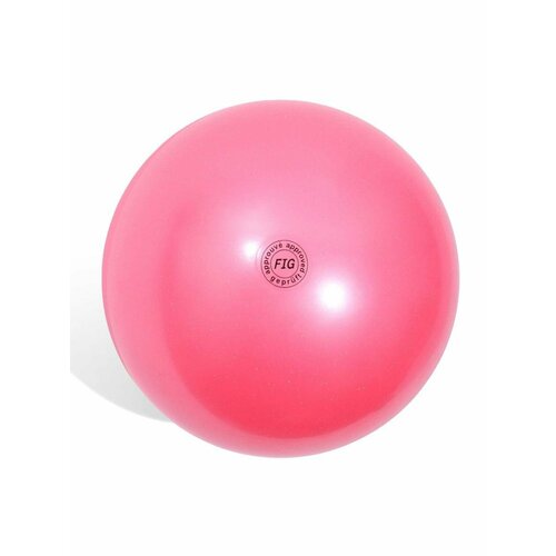 Мяч для художественной гимнастики Металлик с блестками, диаметр 19см, цвет розовый