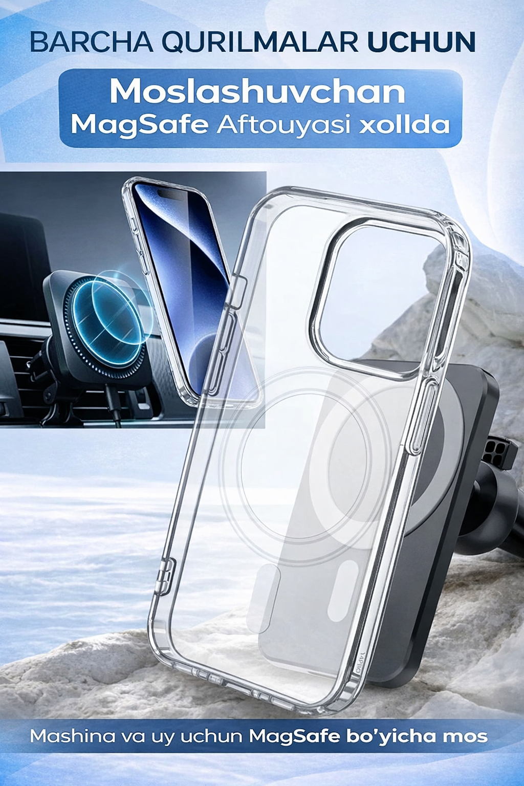IPhone 14 pro max Прозрачный силиконовый чехол с MagSafe – надёжная защита и удобство — фото 1