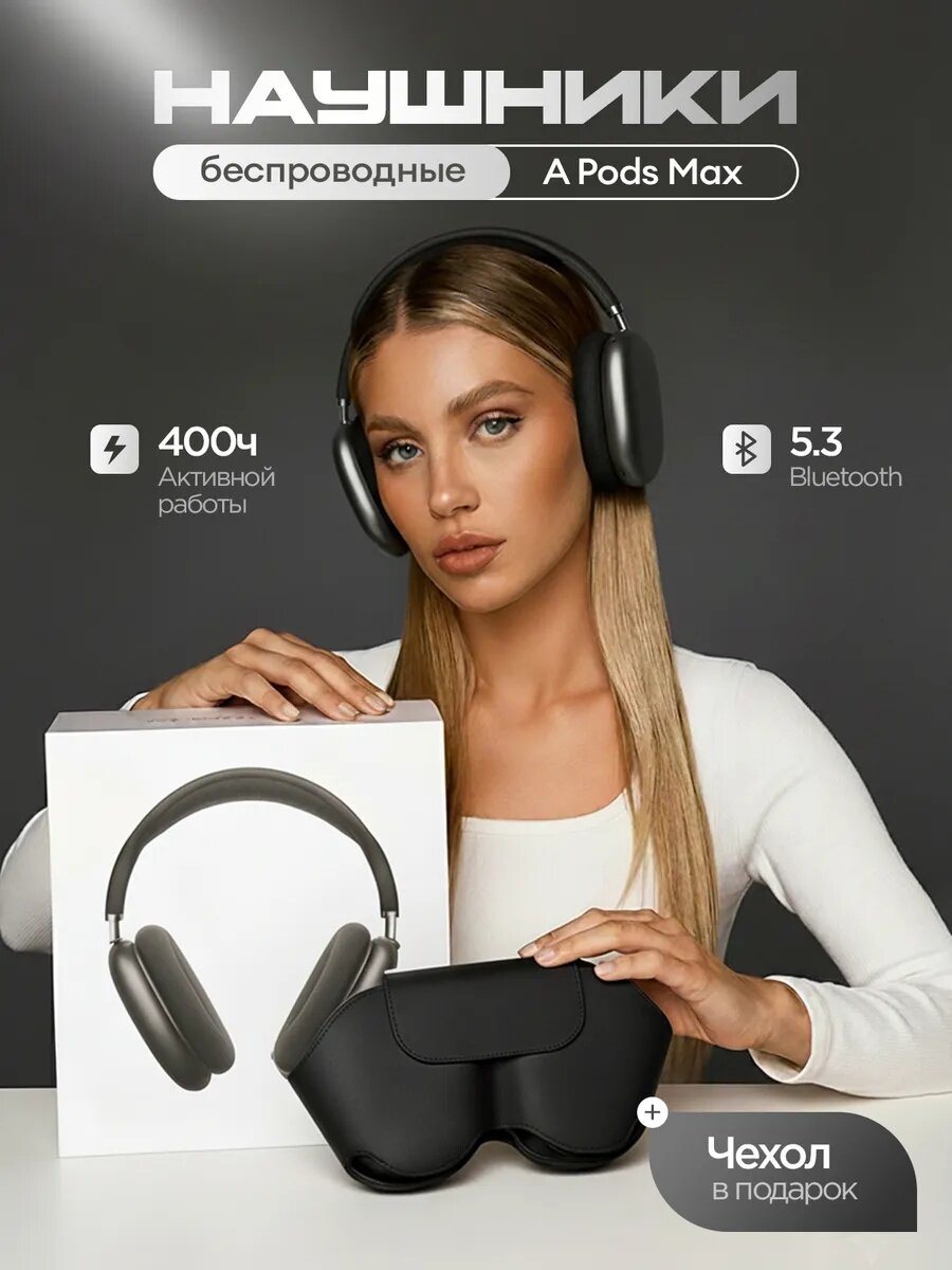 Наушники беспроводные с микрофоном AirPods MAX USB Type-C Черный