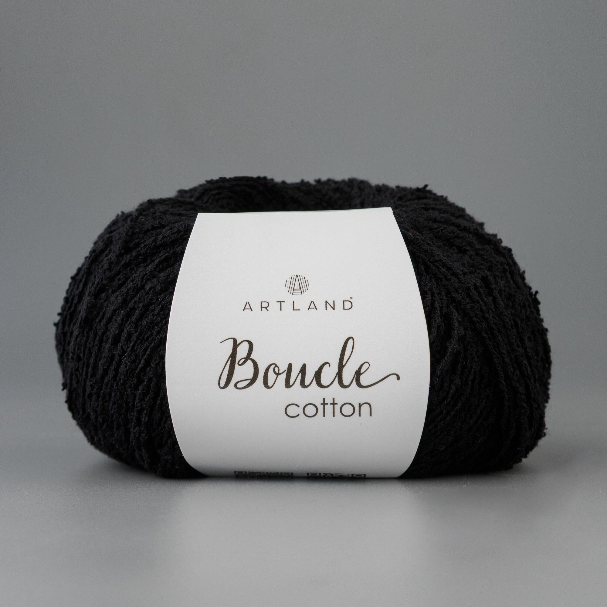 Пряжа для вязания Boucle Cotton Artland 1 моток (325 м, 50 гр), цвет 14 черный