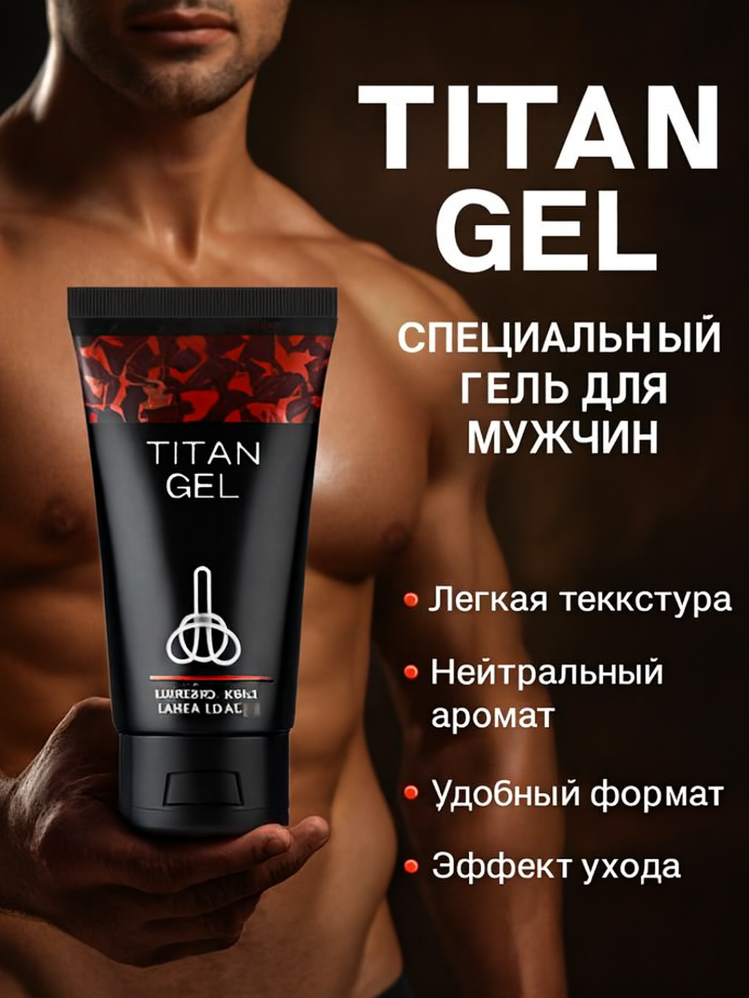 Крем-гель лубрикант, смазка для мужчин Titan Gel Tantra, универсальный