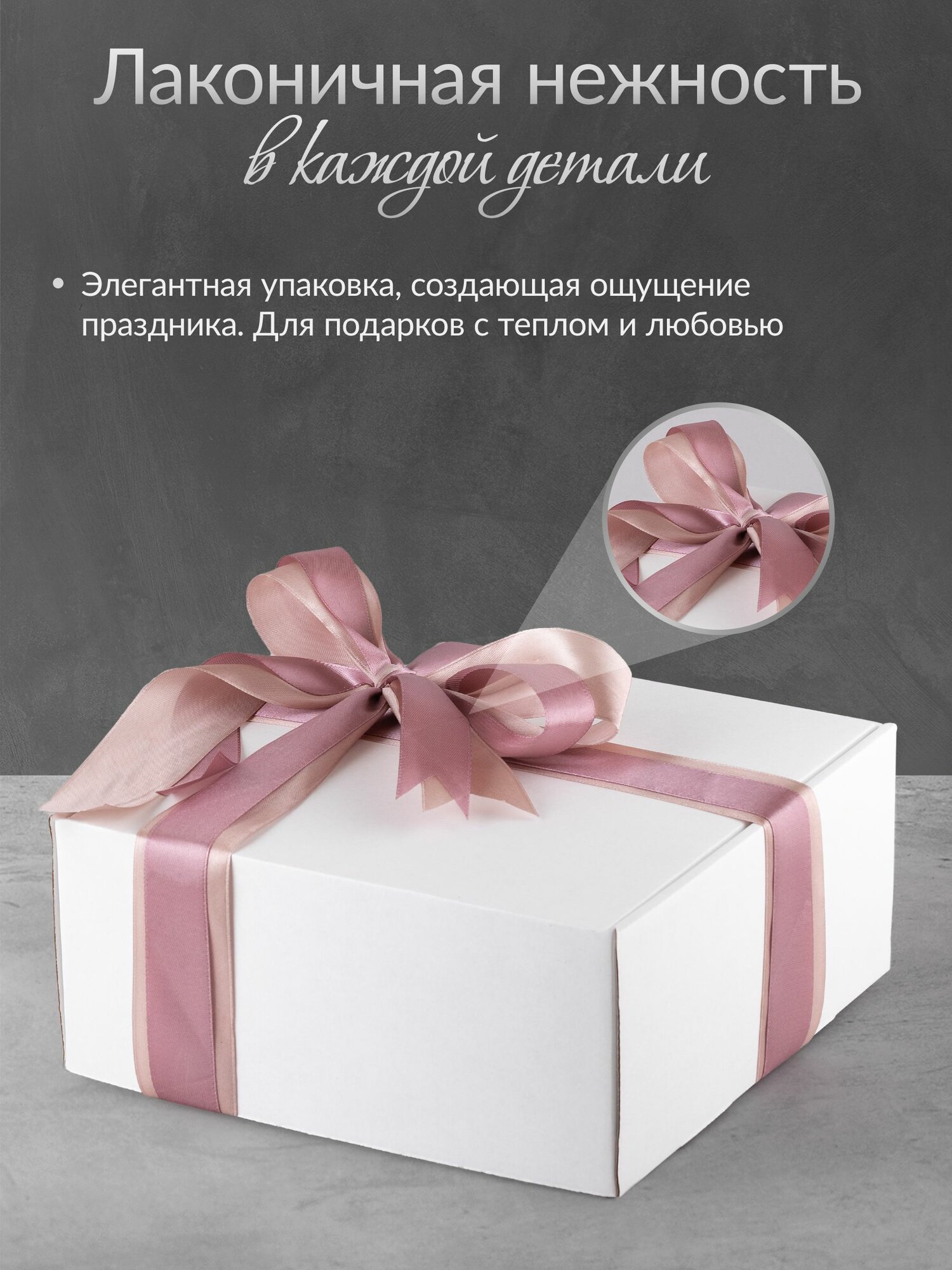 Коробка подарочная для упаковки подарка, 22х22 белая, пенка широкая и узкая — фото 1