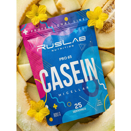 Казеиновый протеин CASEIN PRO 65, белковый коктейль (800 гр), вкус спелая дыня
