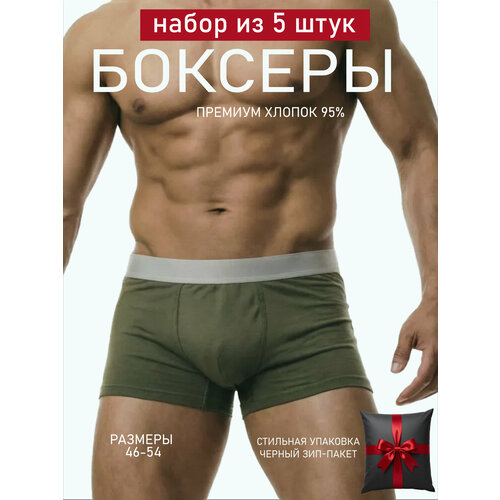 фото Трусы -боксеры мужские profioutfit underwear набор 5 шт: хлопок 93%, анатомическая посадка, широкая резинка, комплект из 5 шт., размер l, камуфляж
