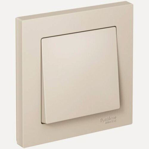 Изображение товара Выключатель 1-клавишный Systeme Electric (schneider Electric) SCHNEIDER ELECTRIC ATLASDESIGN, сх.1, 10АХ, в сборе, бежевый, ATN000212