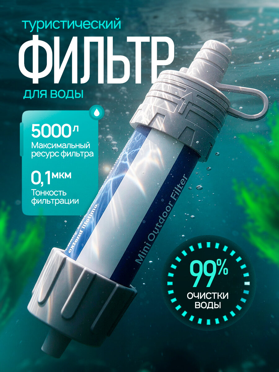 Фильтр туристический PurityWay, для походной воды, 800ml/min, 5000L, ABS, TPR
