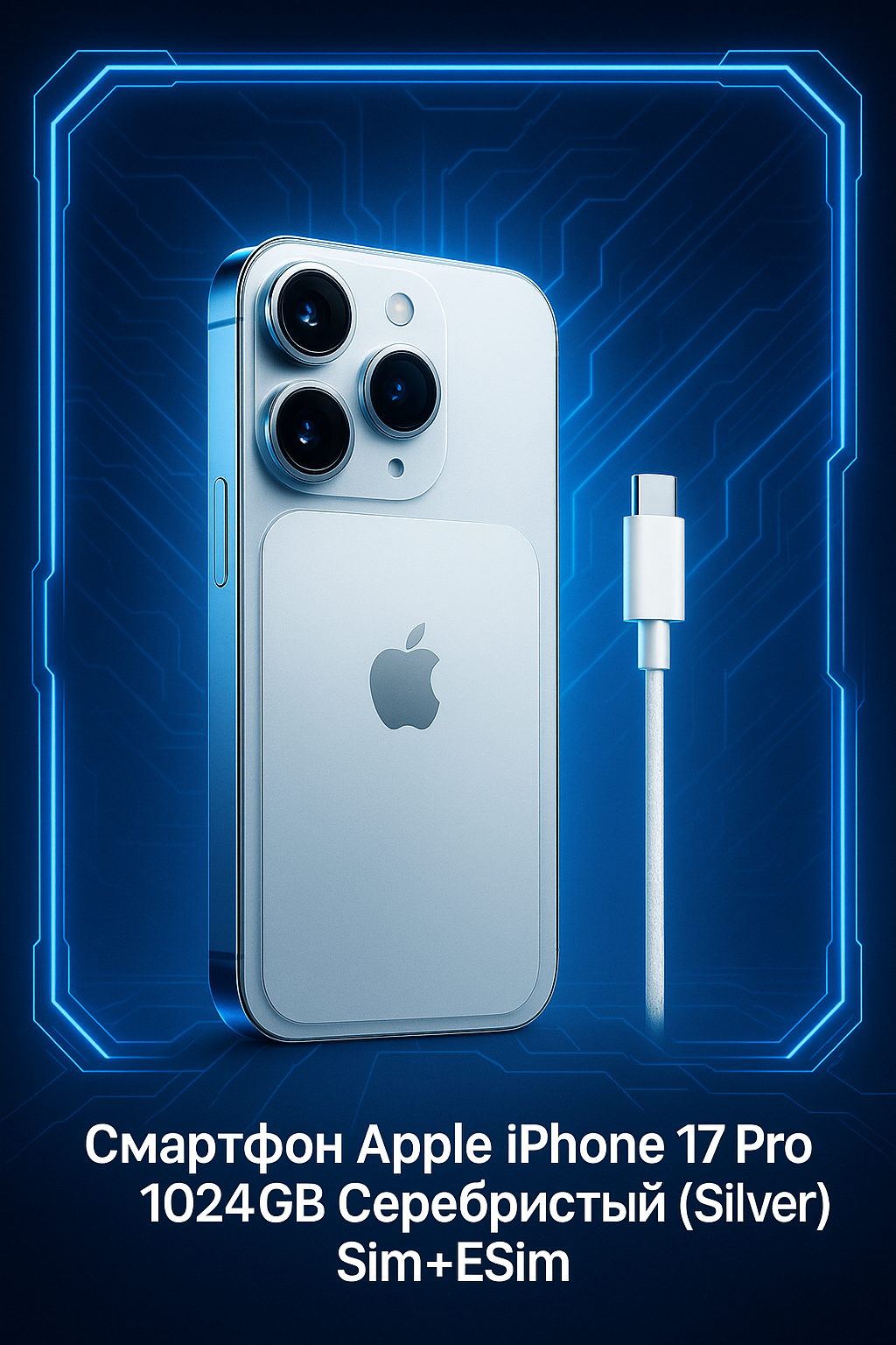 Смартфон Apple iPhone 17 Pro 1024GB Серебристый (Silver) Sim+ESim