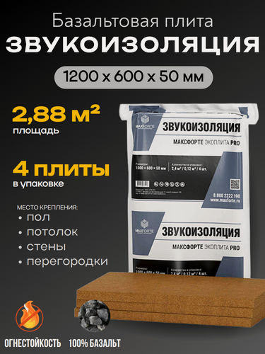 Изображение товара Звукопоглощающая плита МаксФорте ЭКОплита PRO (2,88 м²)