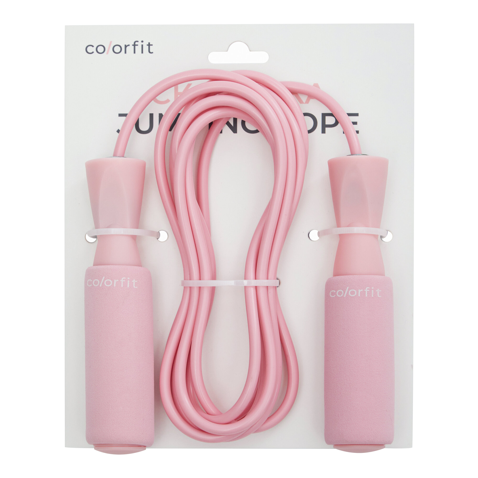 Скакалка Colorfit, нескользящее покрытие, регулируемая, розовые ручки