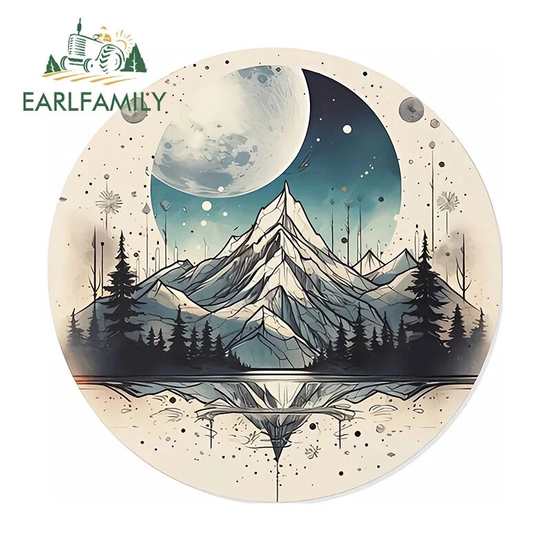 EARLFAMILY 13 см X 13 см для горов и реков, вид на природу, автомобильные наклейки, модные наклейки в стиле аниме, оконный шлем, автомобильные товары