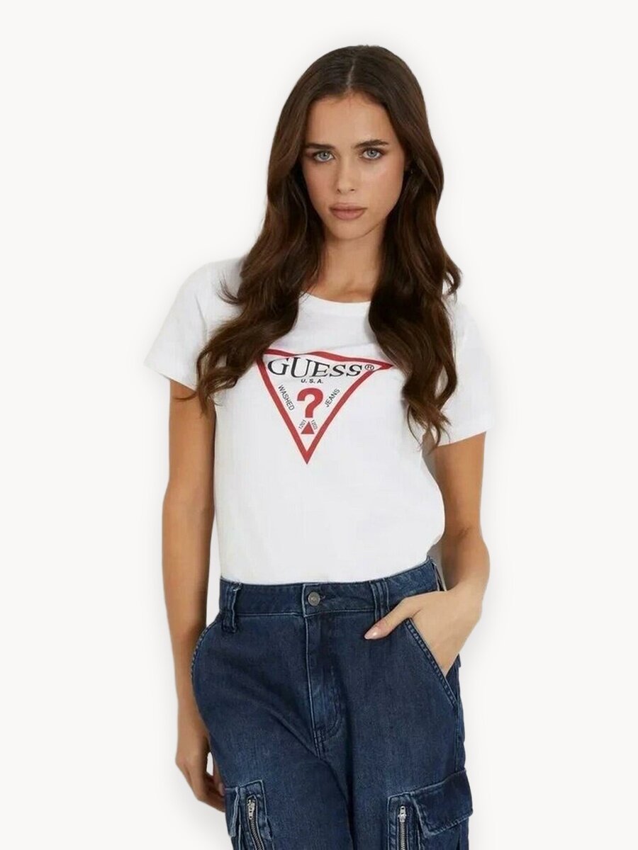 Футболка GUESS SS CN Original Tee, размер XL, белый