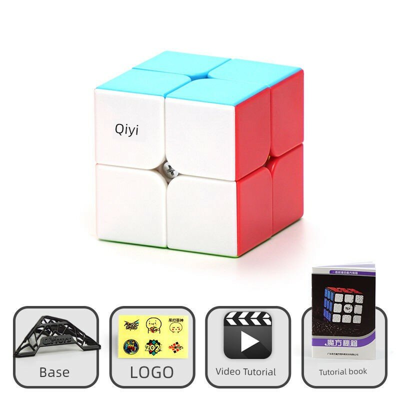 QiYi Qijing Немагнитный 2x2 Скоростной Куб, Цветная Версия для Образовательной Игры Детям