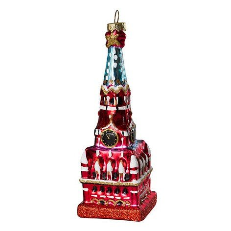 Елочная игрушка Спасская башня Московского Кремля, 12.5см