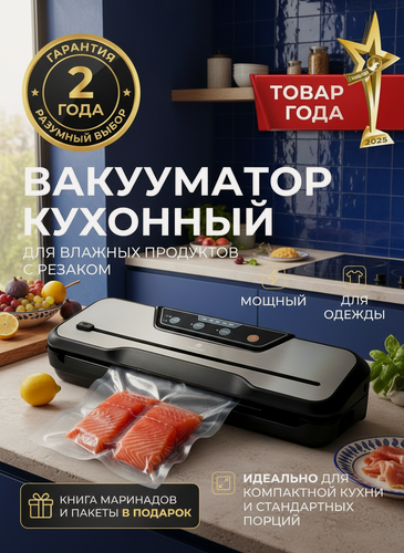 Изображение товара Вакуумный упаковщик для продуктов с пакетами NARRAZIONE VS6612X