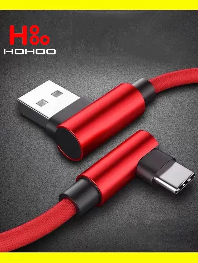 Кабель для мобильных устройств USB Type-A/USB Type-C, 1 м, красный