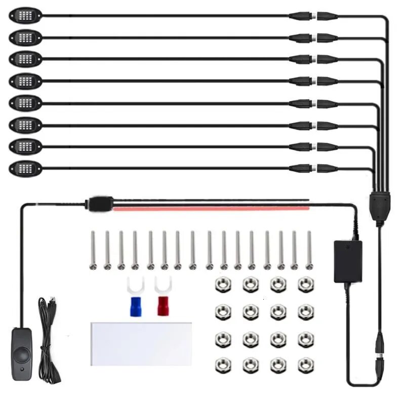 RGB LED светодиодный комплект подсветки днища, - 8