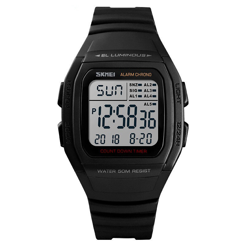 Часы Skmei/Скмей 1278, спортивные, унисекс, водонепроницаемые, черные