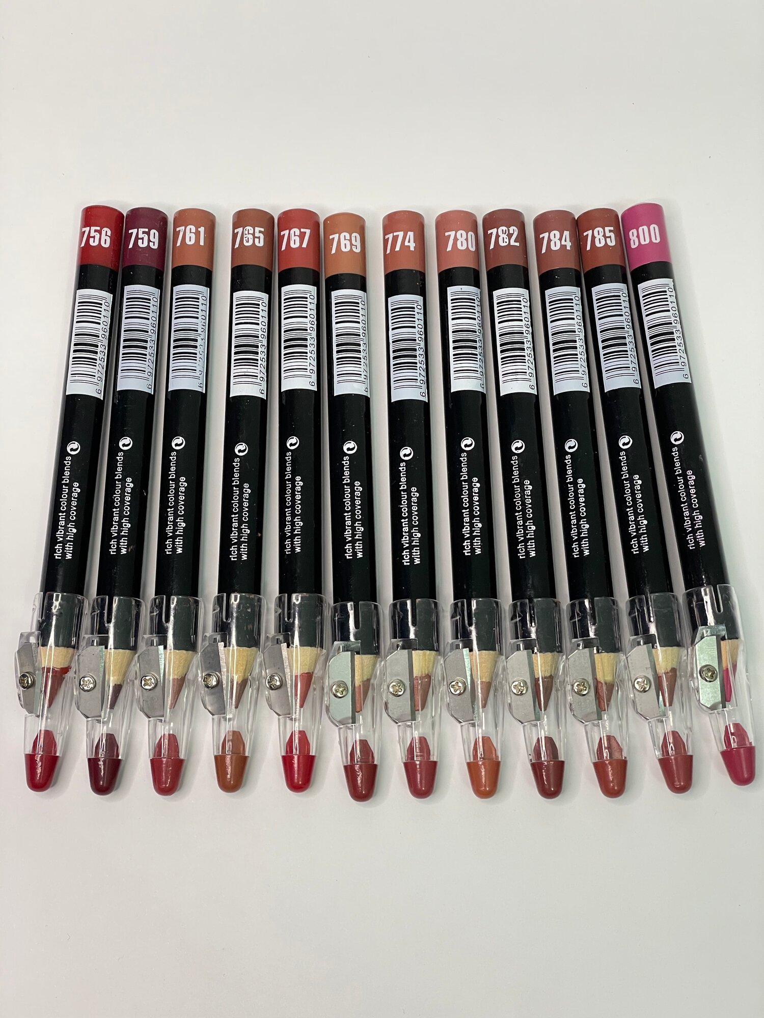 Карандаш для губ Кико набор 12шт, матовая помада, водостойкий