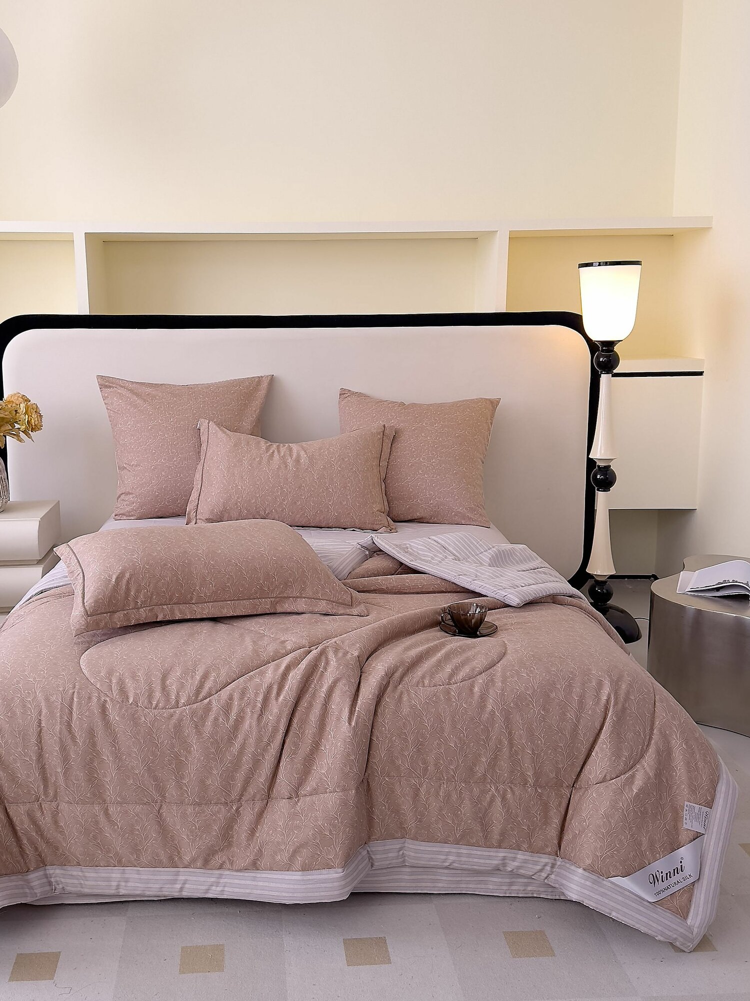 Постельное белье с одеялом евро, простынь 220х240 Египетский хлопок Winni Win-8