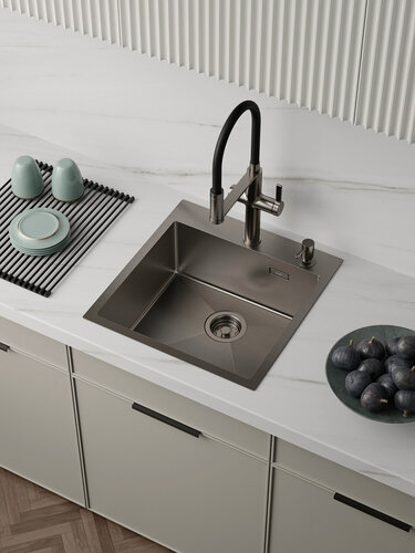 Изображение товара Мойка IDDIS Haze HAZ49GMi77 нержавеющая сталь 490*510 графит