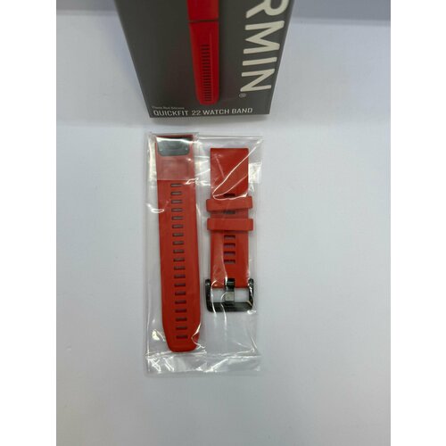 фото Ремешок сменный garmin quickfit 22 мм flame red, ярко-красный из гипоаллергенного силикона 010-13111-04