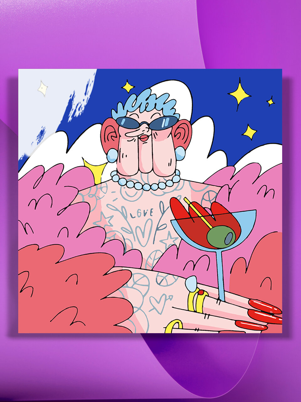 Fabric Grandma kanvasida raqamlar bo‘yicha rasm chizish, 40 x 40 sm