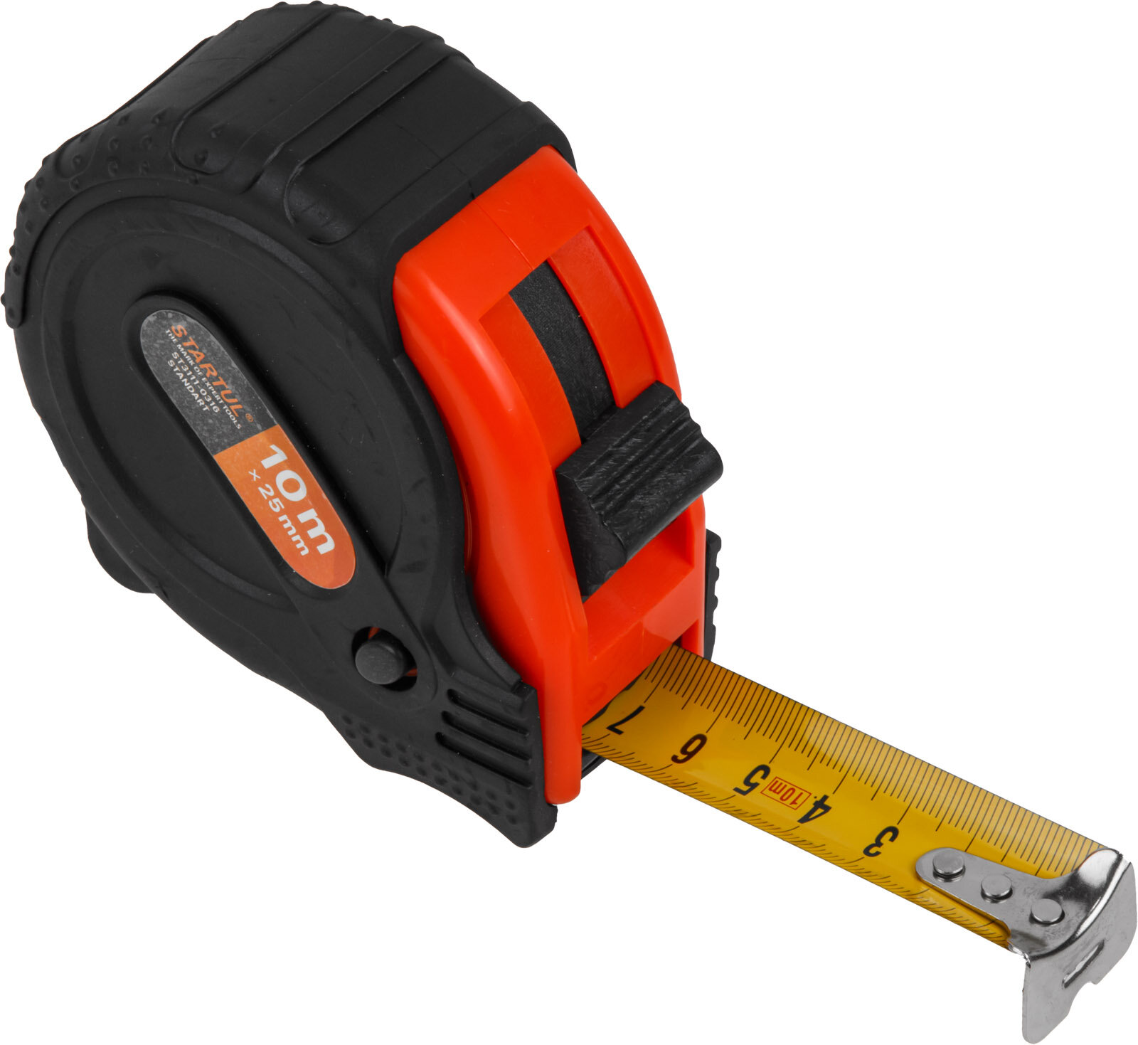 Рулетка измерительная STARTUL STANDART ST3111-1025, длина 10 м, ширина 25 мм, 3 механизма фиксации