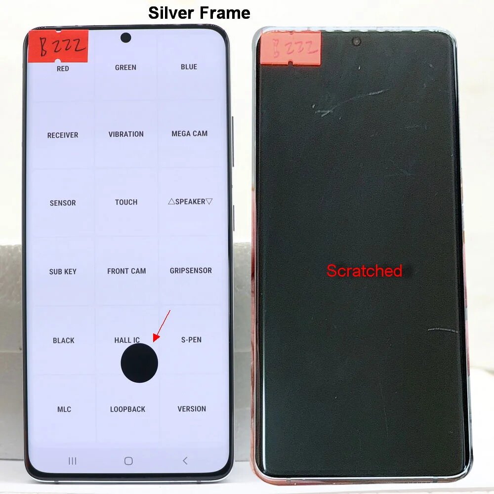 SUPER AMOLED S21 Ultra ЖК-экран для Samsung Galaxy S21 Ultra 5G Дисплей G998 G998F Silver frame B222